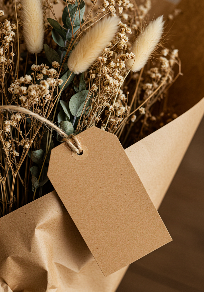 dried flower gift tag